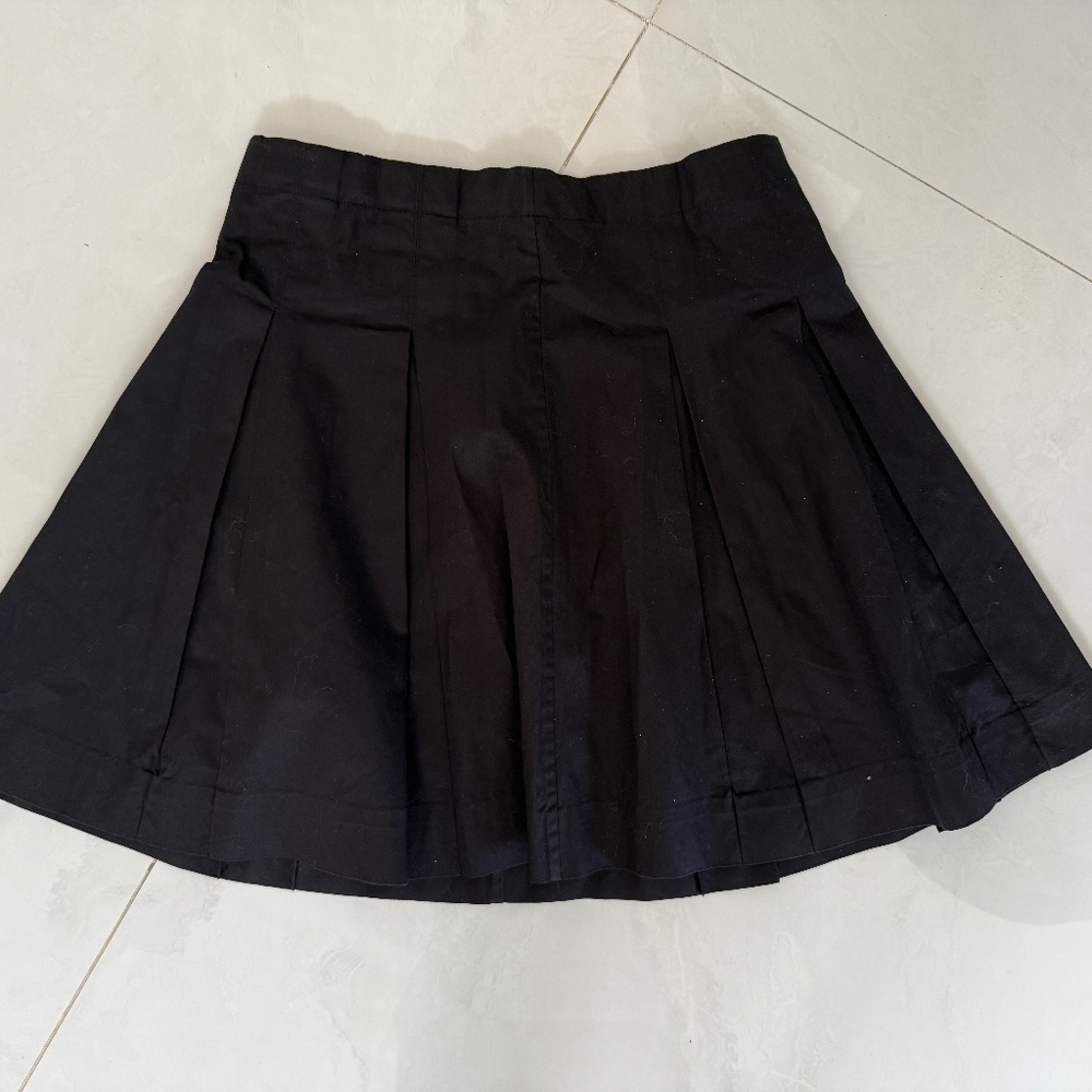 Burberry Girls Black Pleated Kilt Skirt Adjustable Waist Sz 12